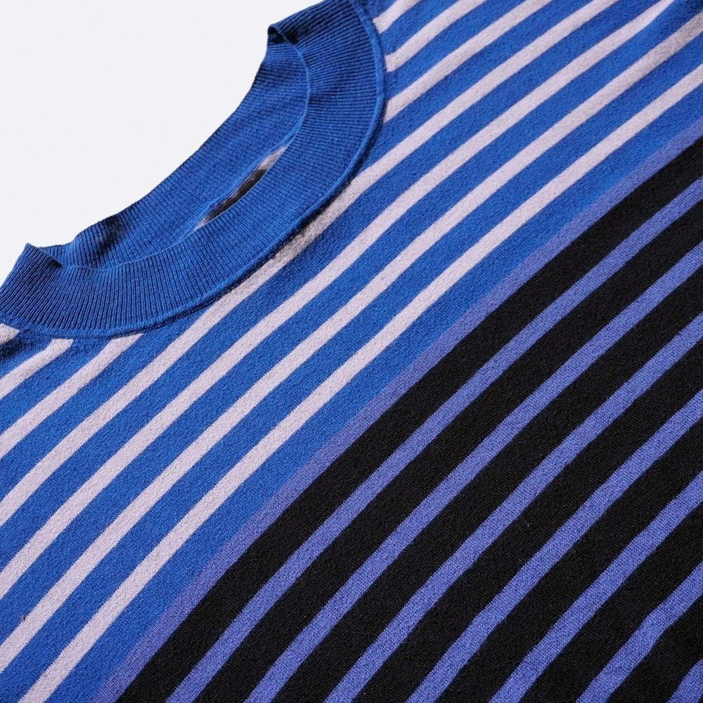 GAP Blue Stripe Lightweight Knit Pullover Sweater Relaxed Fit Plus Size 0X to 2X - Picture 4 of 7